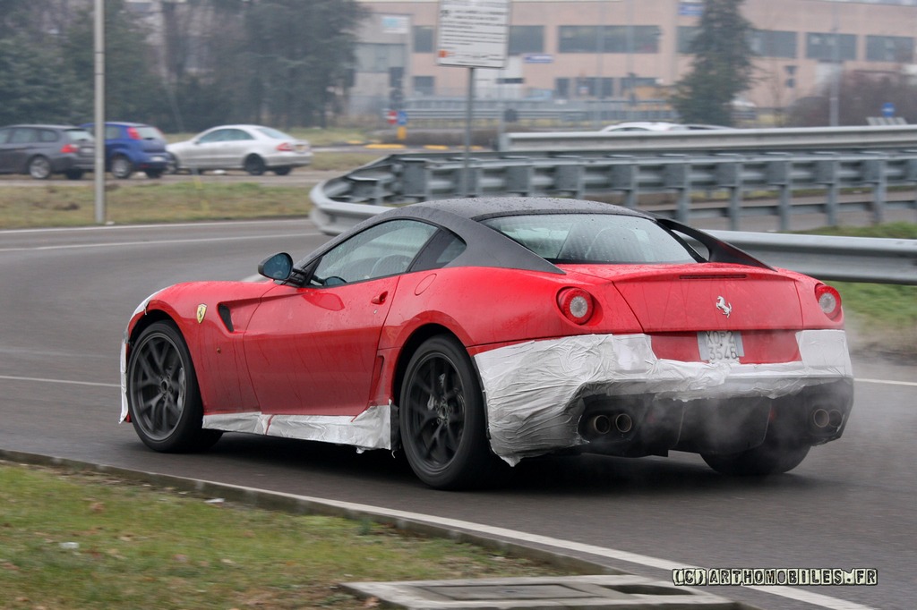 Nobody's sure but we could be looking at the 599 GTO test mule or the 599